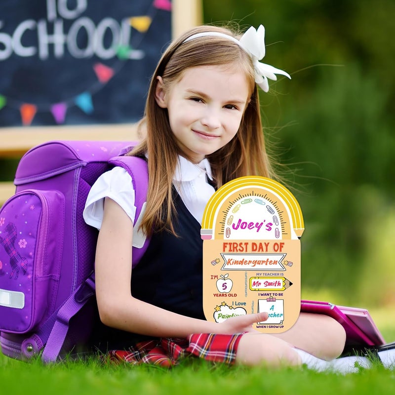 Hoblynth First and Last Day of School Chalkboard Sign Double Sided Back to School Board Signs for Kids Girls Boys Reusable 1st Day of Kindergarten Preschool Photo Props Sign - Image 2